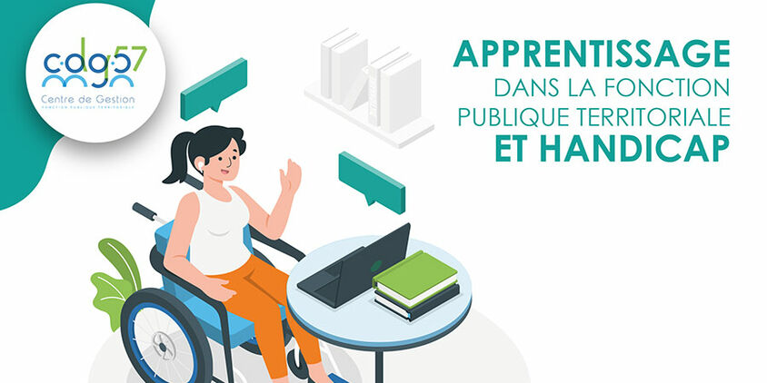 Illustration d'une personne en situation de handicap qui étudie